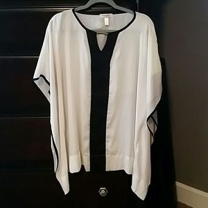 White and black blouse, dress barn