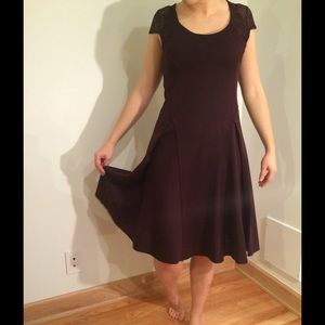 Anthropologie Deletta Wine Purple Swing Dress Lace