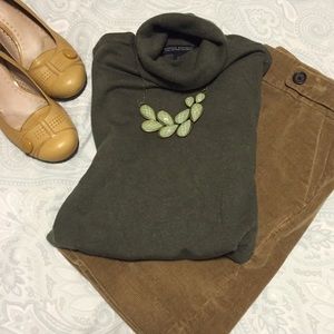 Banana Republic Olive Green Turtleneck Sweater