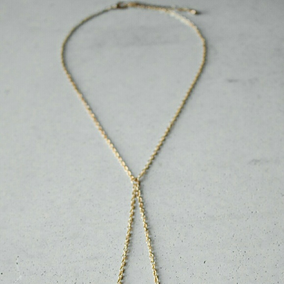 Lariat gold feather boho choker necklace charm - Picture 4 of 4