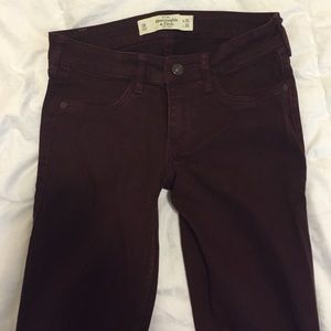 Abercrombie and Fitch maroon denim