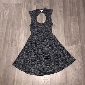 Fit and Flare Black Print Dress