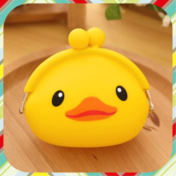 NEW Cute YELLOW DUCK Silicone Coin Purse - Picture 2 of 4