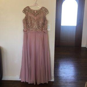 Dusty Rose Prom Dress 2X Grecian style