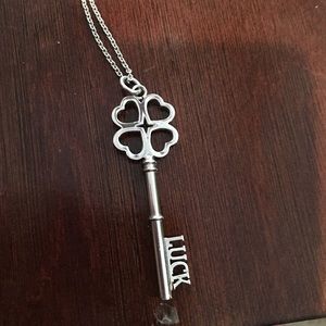 Four Leaf Clover Luck Key Necklace