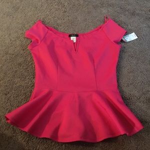 Pink peplum dress shirt