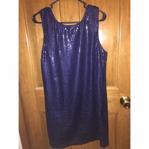 Navy Blue sequin shift dress