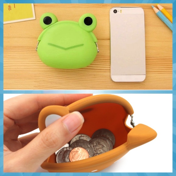 NEW Green CUTE FROG Silicone Coin Purse - Picture 2 of 3