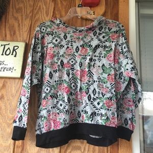 Crop top hoodie open laced back