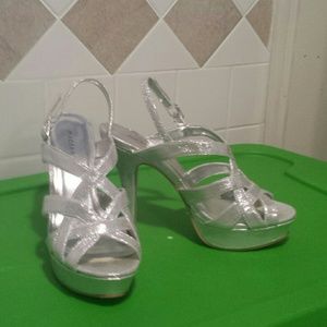 Silver high heels