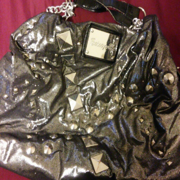 Betsey johnson silver studded purse