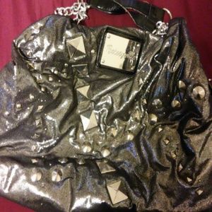 Betsey johnson silver studded purse