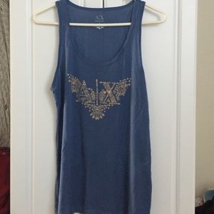 Armani Exchange blue tank top