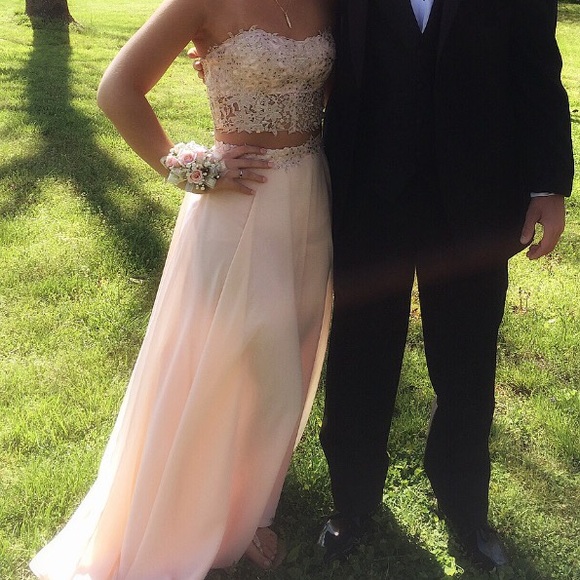 Two piece prom dress