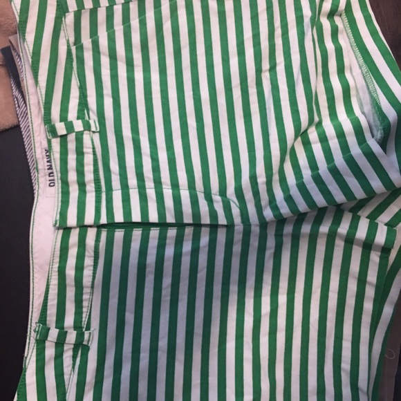Green and white striped old navy shorts!