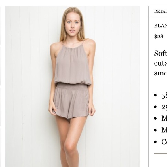 Brandy Melville Lavender Blanche Romper