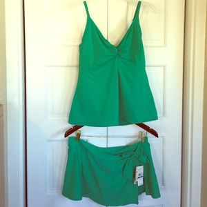 Green underwire tankini - bottoms never worn