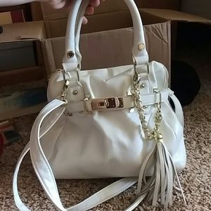 Steve Madden Mini White Satchel w/ Gold Hardware