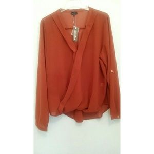 Rust Chiffon Top