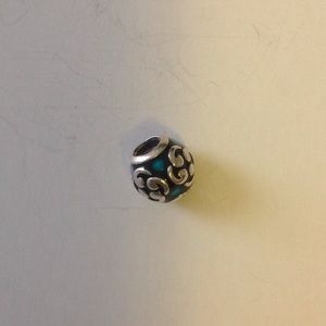 Pandora silver with blue enamel charm