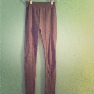 Grey leggings, cable knit. Size medium