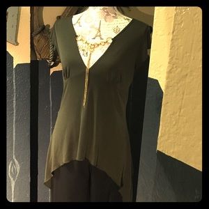 Green with golden chain top