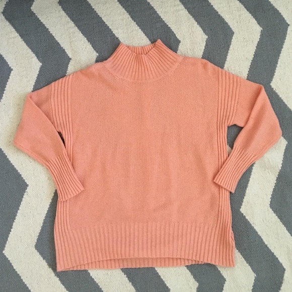 Anthropologie soft coral knit sweater