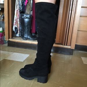 Never been worn over the knee suede black boots