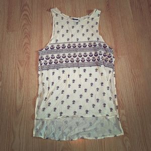 Cream floral tank top NWOT