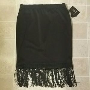 Black fringe skirt