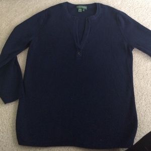 Ralph Lauren 3/4 sleeve sweater in navy