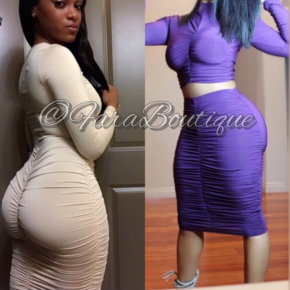 Nude/Purple/White Bandage Dress