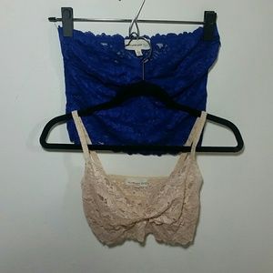 Cream + Navy Bralette Duo