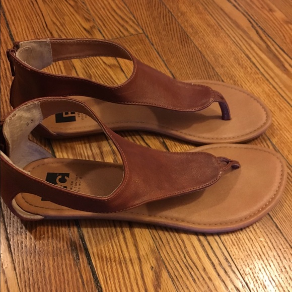 BC brown leather sandals