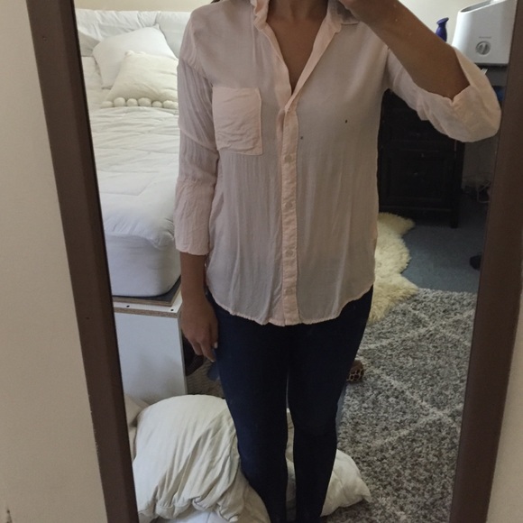 Anthropologie/cloth & stone pale pink button down