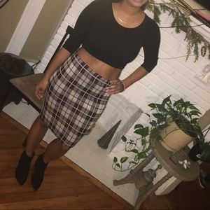 Plaid Pencil Skirt