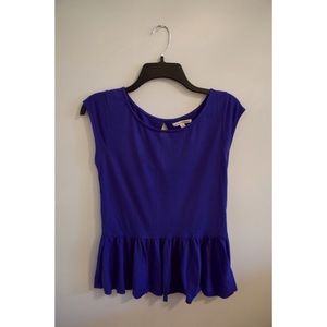 Royal blue peplum style top