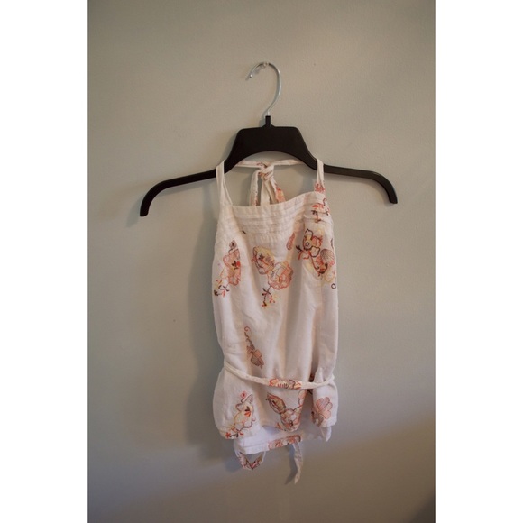 White floral halter top