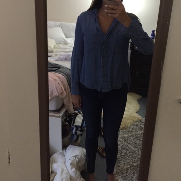 Anthropologie cloth & stone tencel button down