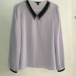 Purple Peter Pan embellished collar blouse