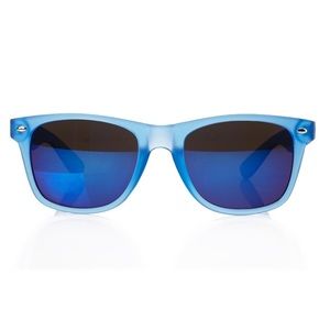 Blue Forever 21 Mirrored Wayfarer Sunglasses