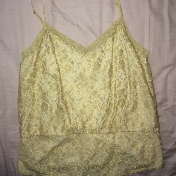 White House black market gold lace tank