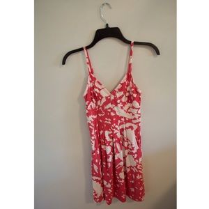 Pink and white floral dress