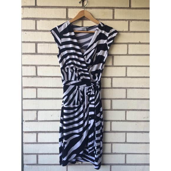 Zebra Print Wrap Dress