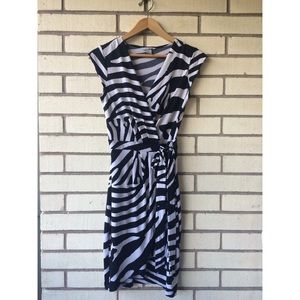 Zebra Print Wrap Dress