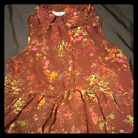 Arizona Sheer Wine Floral Top XL