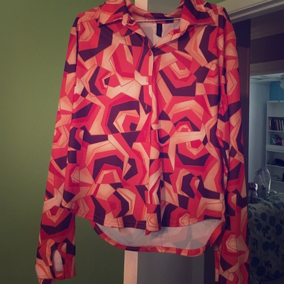 Colorful Orange Vintage '90s Long Sleeved Shirt