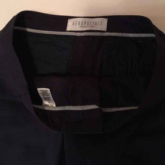 Navy blue Aeropostale solid Bermuda shorts. #03 - Picture 3 of 4