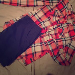 Navy blue Aeropostale solid Bermuda shorts. #03