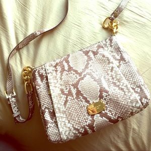 Michael Kors Sand Embossed Leather Messenger Bag